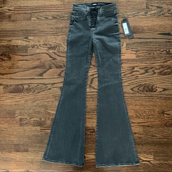 NEW Hudson Bullocks High Waist Lace Up Flare Jeans Size 23 Size 24 - Picture 4 of 13
